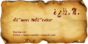 Ámon Nándor névjegykártya